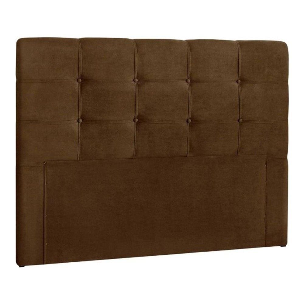 Cabeceira Painel De Casal Queen 160cm Para Cama Box Clean Suede Marron - DS Móveis