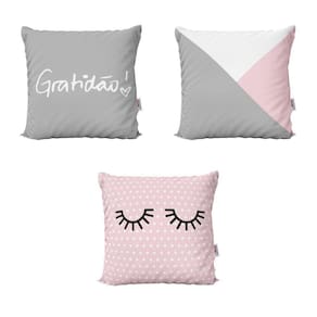 Almofadas Decorativas Rosa E Cinza Gratidão Quarto 40X40