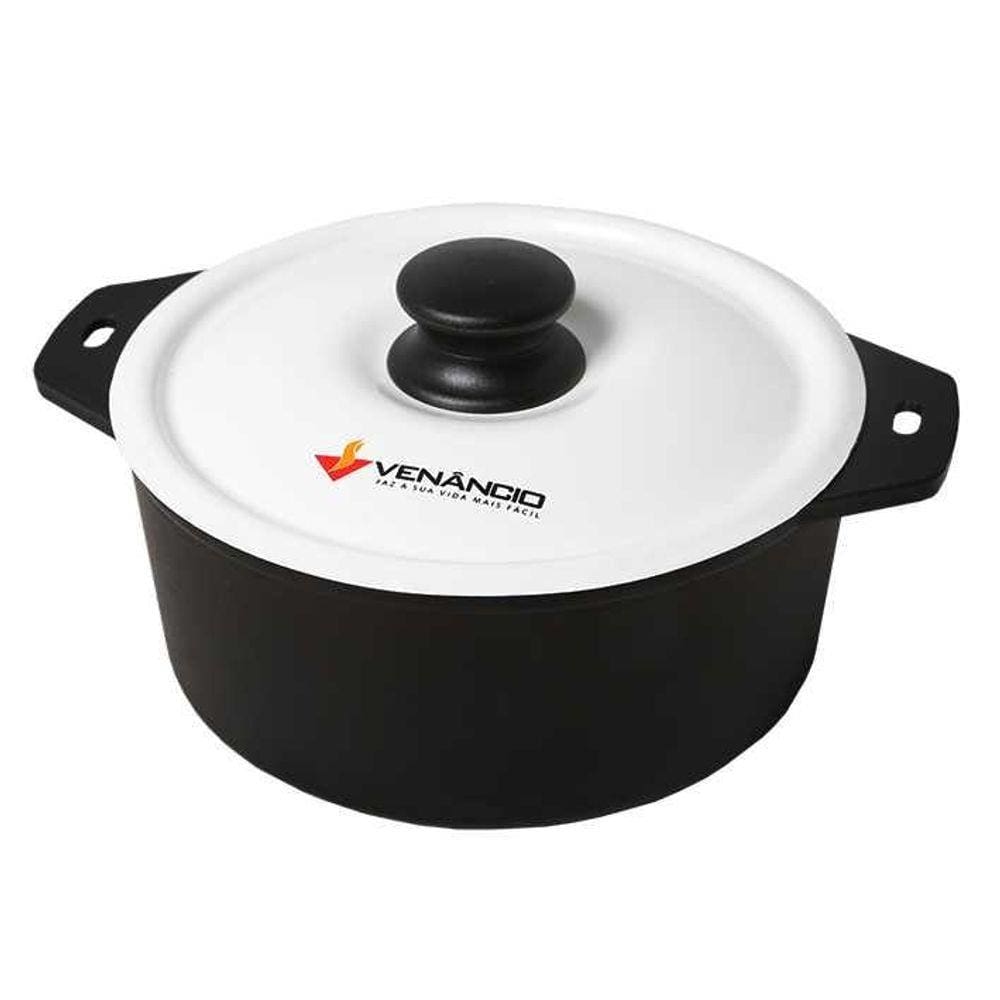 Panela de Ferro Fundido Tampa Branca 260x115 Met. Venâncio