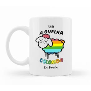 Caneca Criativa – Ovelha Colorida Da Família