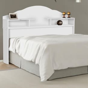 Cabeceira para Cama Box Casal com 2 Nichos Evelyn Carmolar Branco