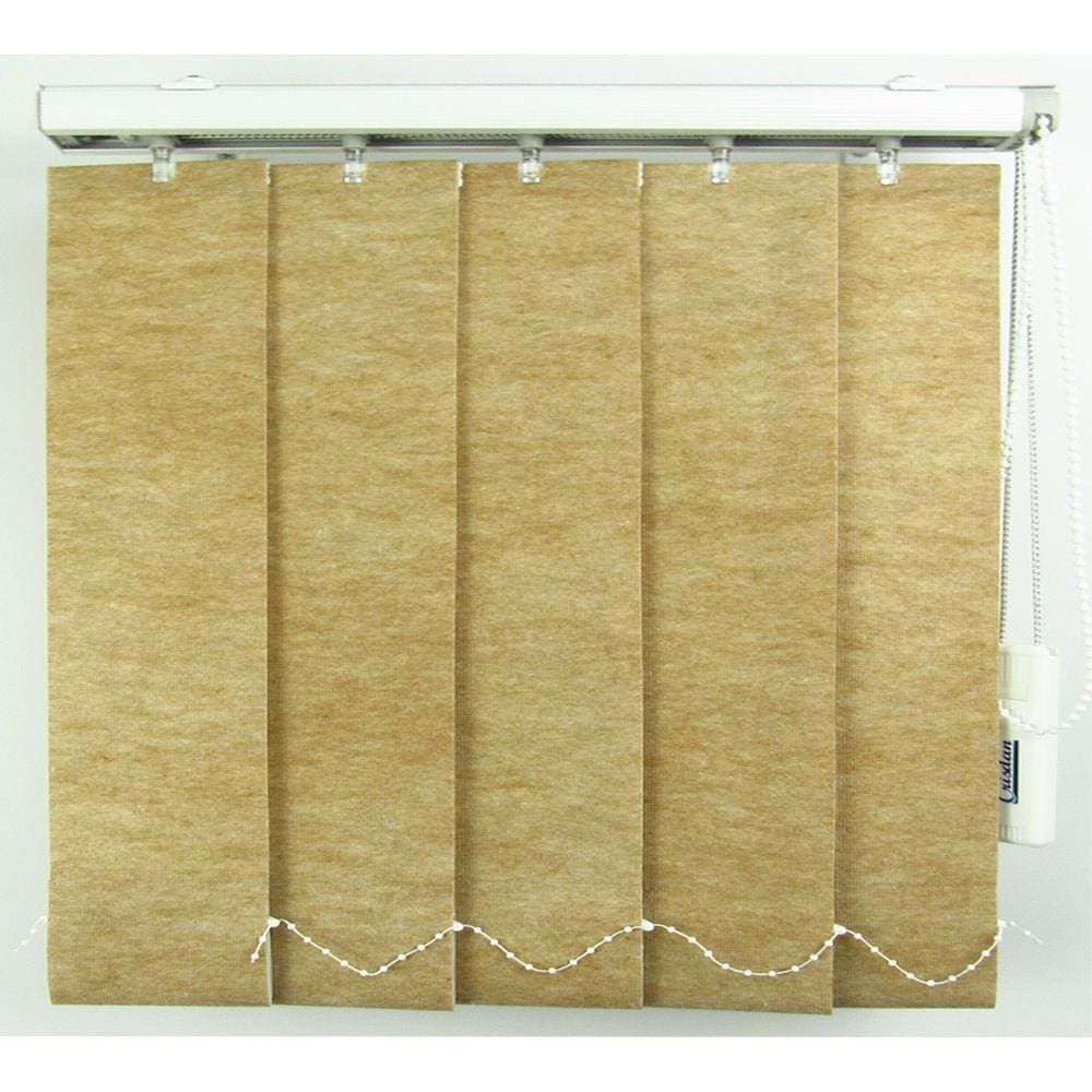 Persiana Vertical Em Tecido Blackout Crisdan Largura 1,60 X 1,40 Altura Bege Mescla