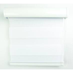 Cortina Rolô Double Vision Com Perfil Frontal Crisdan 2,00 Largura X 1,60 Altura Branco