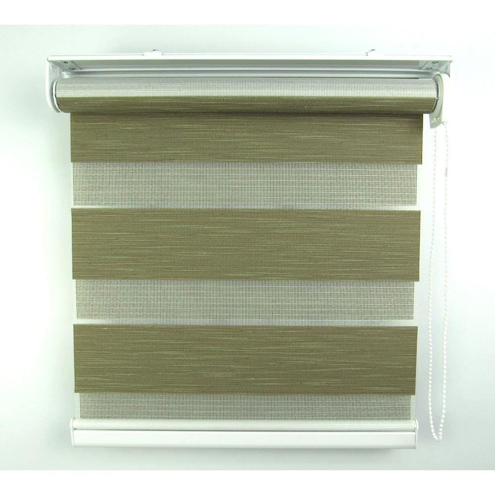 Cortina Rolô Double Vision Com Barra Niveladora Crisdan 1,00 Largura X 1,40 Altura Marrom