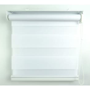Cortina Rolô Double Vision Com Barra Niveladora Crisdan 1,80 Largura X 1,50 Altura Branco