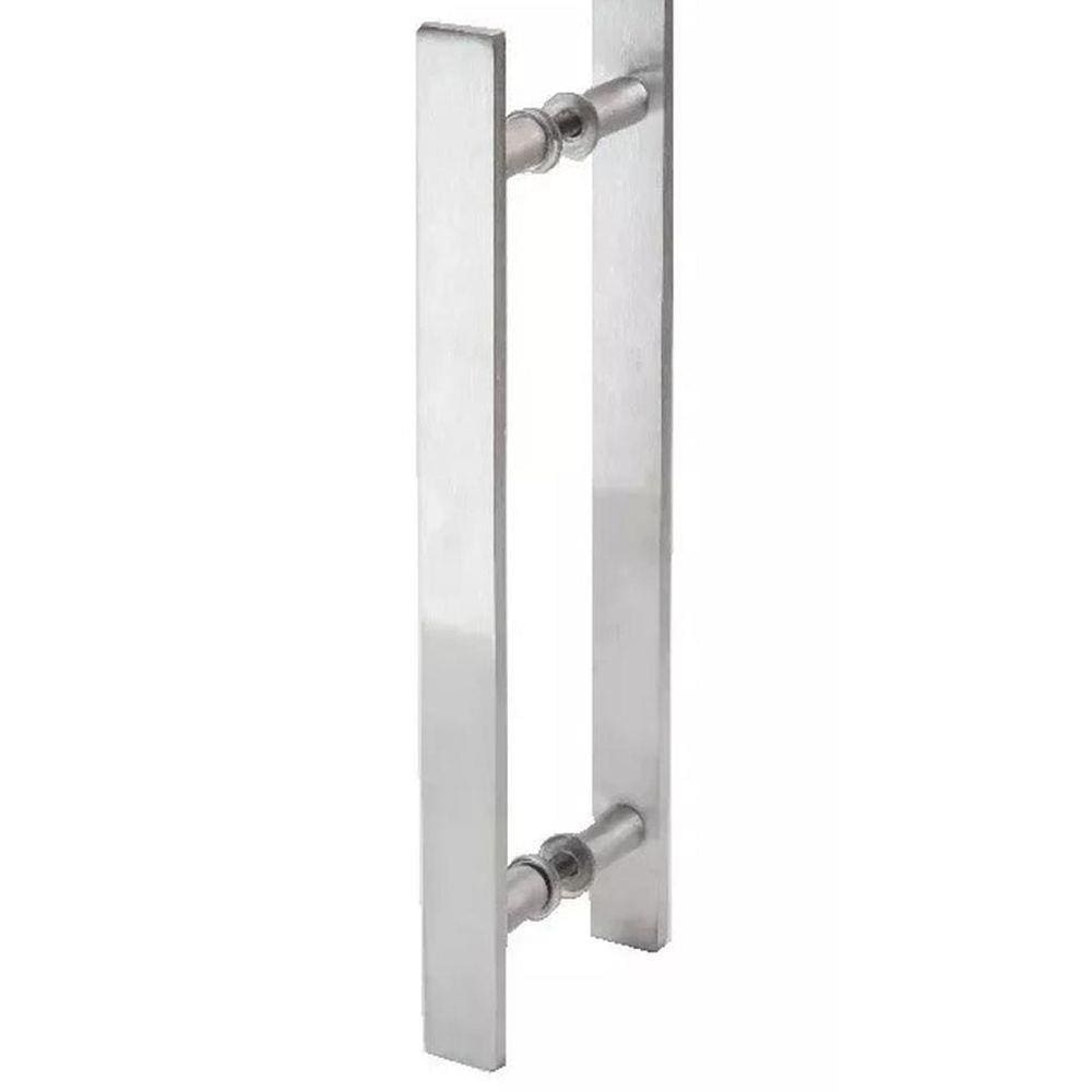 Puxador Para Porta Pivotante Barra Chata Reto Escovado 90Cm