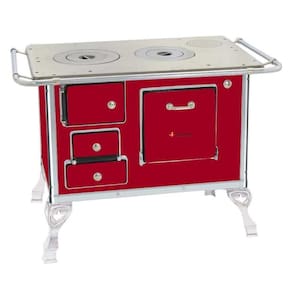 Fogão a Lenha 02 Vermelho Intenso Sem Tampa 2DVR  Met. Venâncio