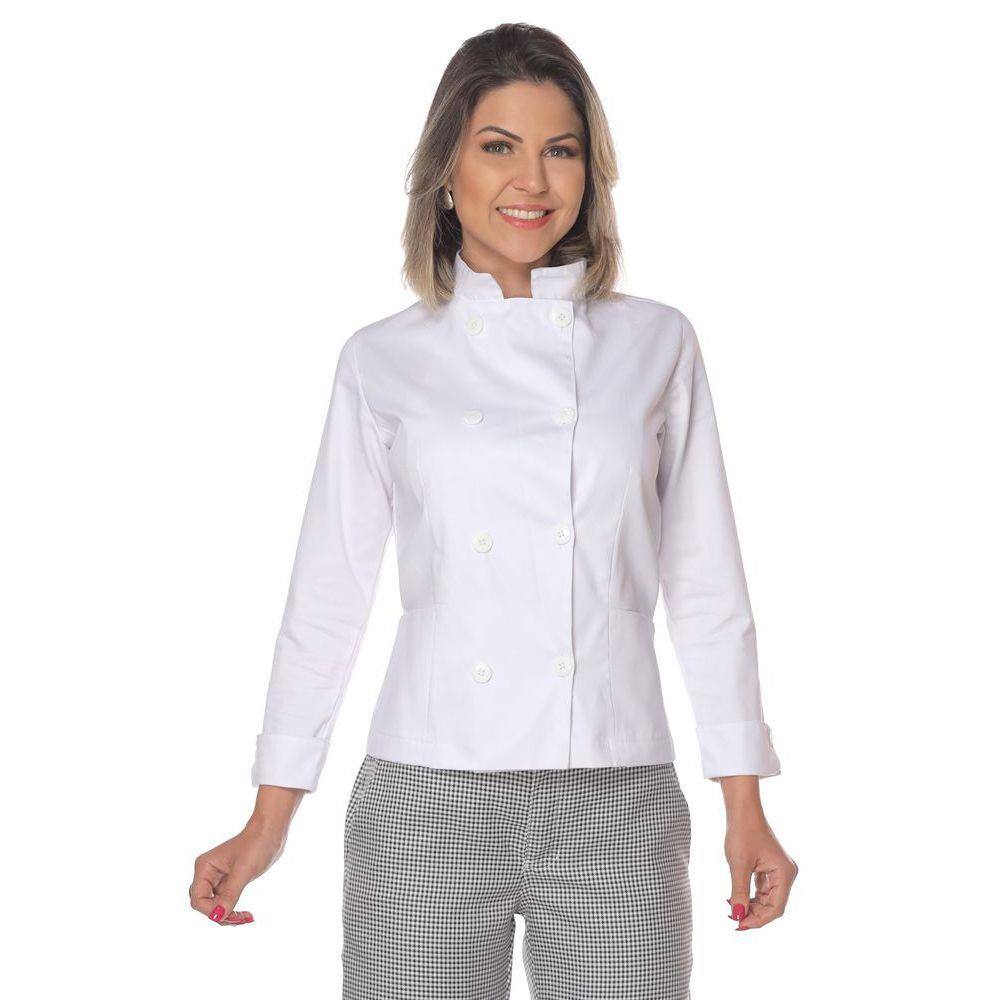 Dolmã Chef Cozinha Feminino Branco