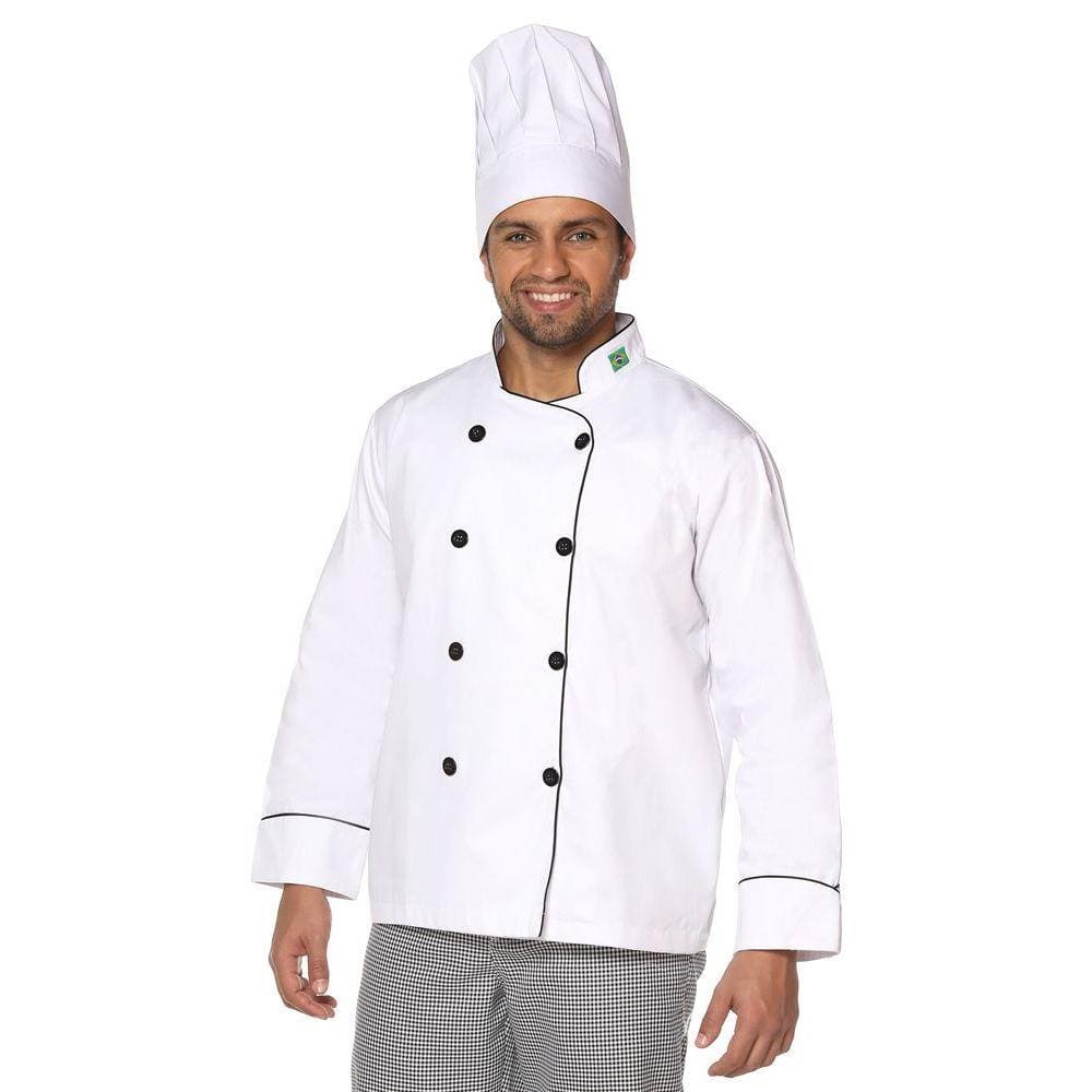 Dolmã Chef Cozinha Masculino Algodão Bandeira