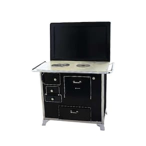 Fogão a Lenha 01 Preto Gabinete Com Tampa 1GDTPR Met. Venâncio