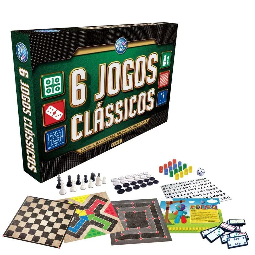 Kit Com 06 JOGOS CLÁSSICOS - TOP LINE - Pais e Filhos