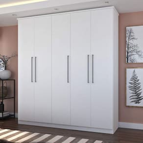Guarda Roupa Casal 5 Portas 975P Foscarini Branco