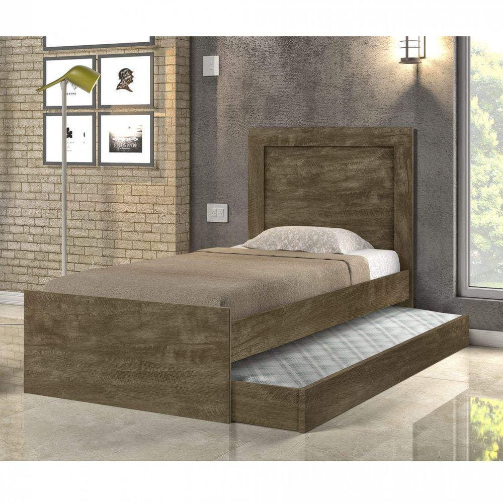 Bicama Solteiro Luara VJ Móveis Castanho