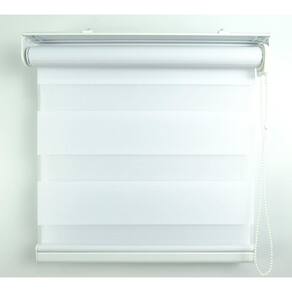 Cortina Rolô Double Vision Com Barra Niveladora Crisdan 1,00 Largura X 1,40 Altura Branco