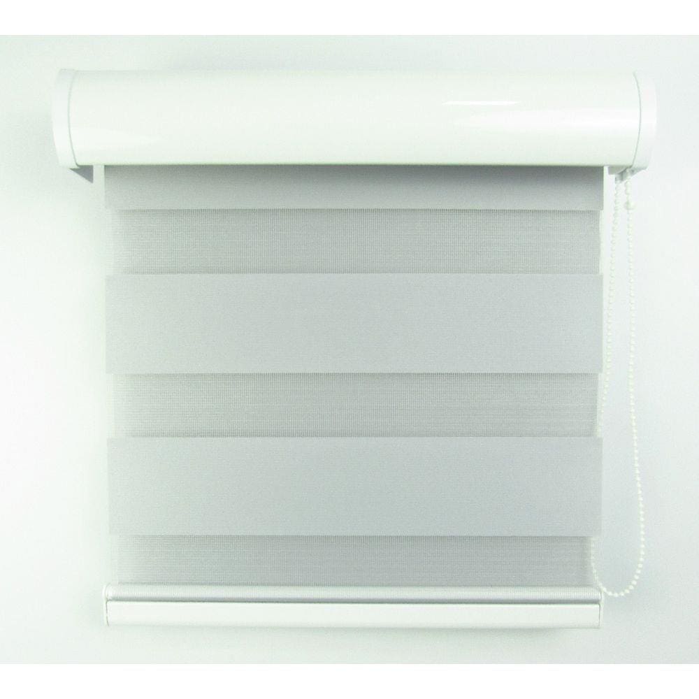 Cortina Rolô Double Vision Com Perfil Frontal Crisdan 1,20 Largura X 1,20 Altura Cinza