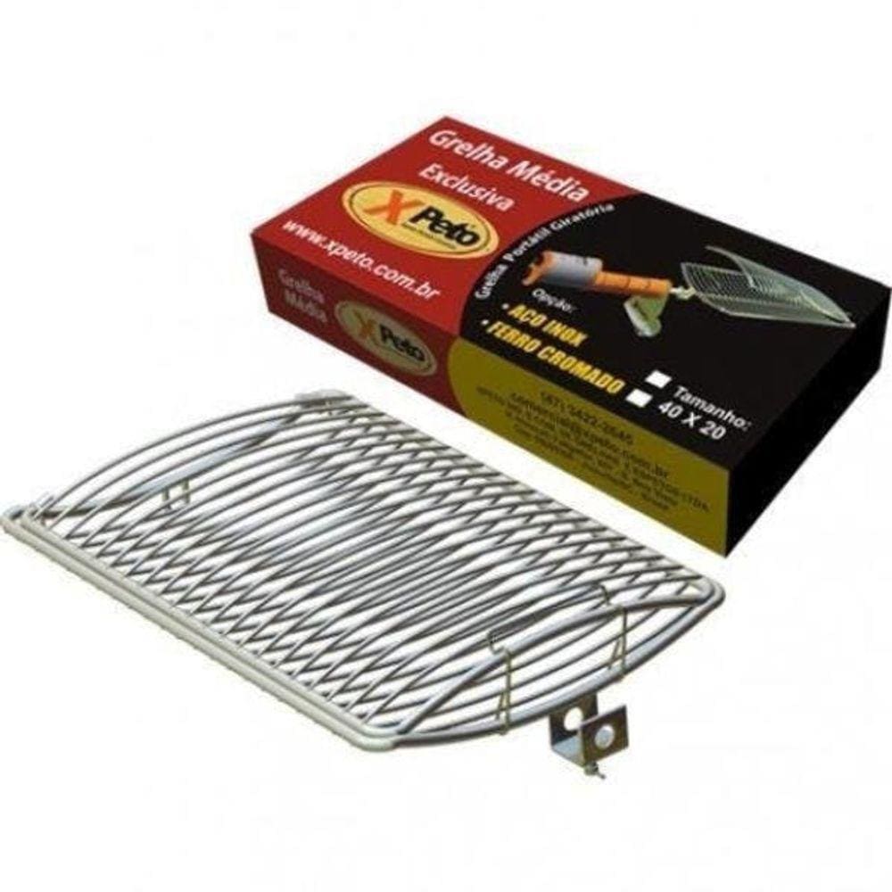 Espeto Grelha Para Peixe 40x20 Inox Xpeto