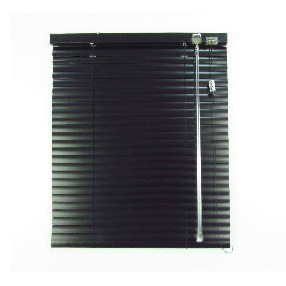 Persiana Horizontal 25Mm Alumínio Crisdan Sem Furos Aparente Largura 1,60 X 1,40 Altura Preto