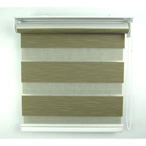 Cortina Rolô Double Vision Com Barra Niveladora Crisdan 2,00 Largura X 2,30 Altura Marrom