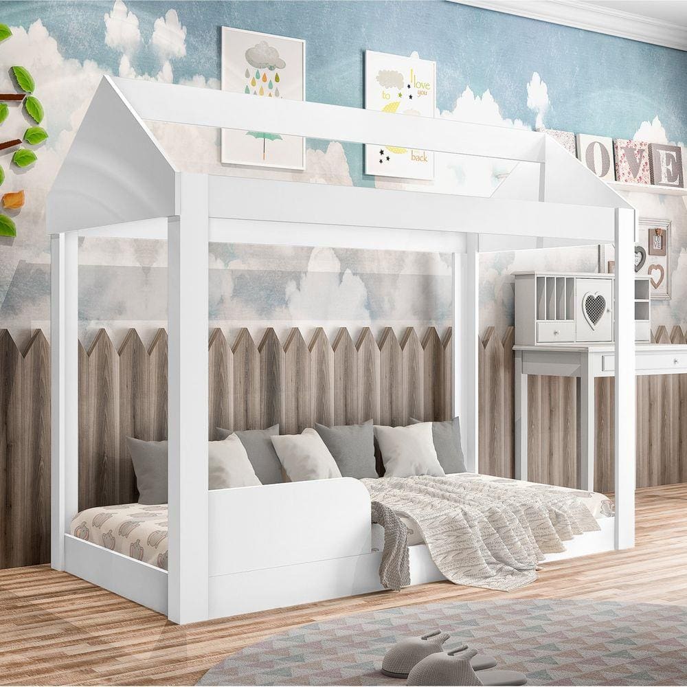 Cama Infantil Montessoriana Crystal Baby J&A Móveis Branco