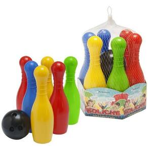 Boliche Grande 6 Pinos E 1 Bola Em Plastico 29 Cm - Jottplay