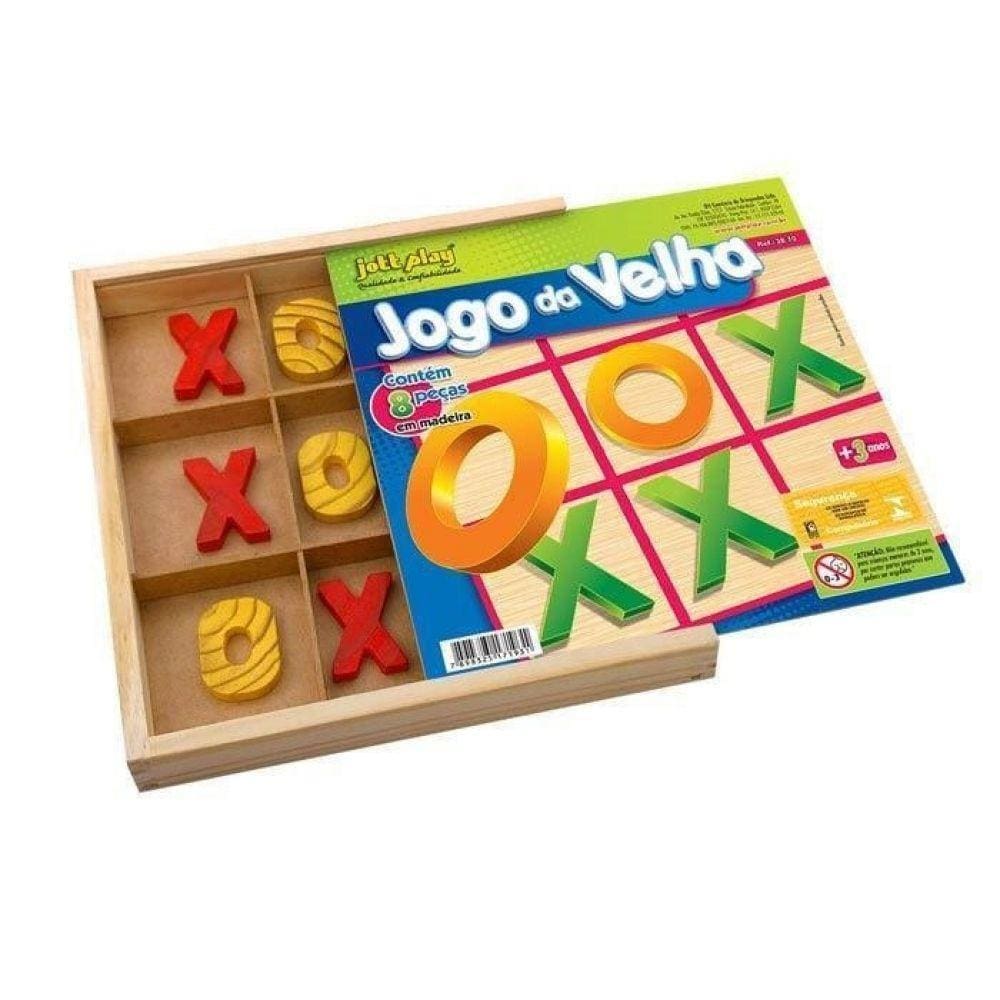 Jogo Da Velha Em Madeira; Estojo De Madeira