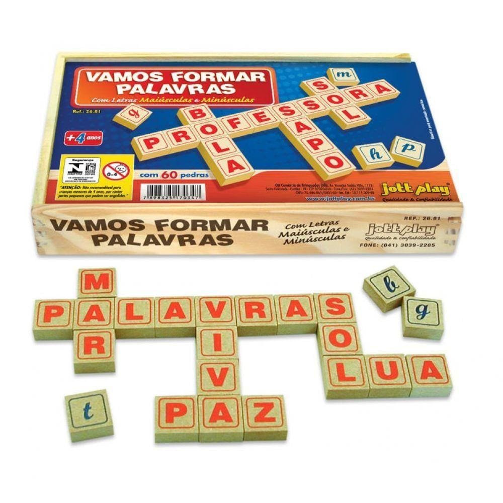 Vamos Formar Palavras 60 Pedras Cx De Madeira
