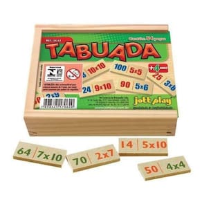 Tabuada Em Mdf 54 Peças Cx De Madeira