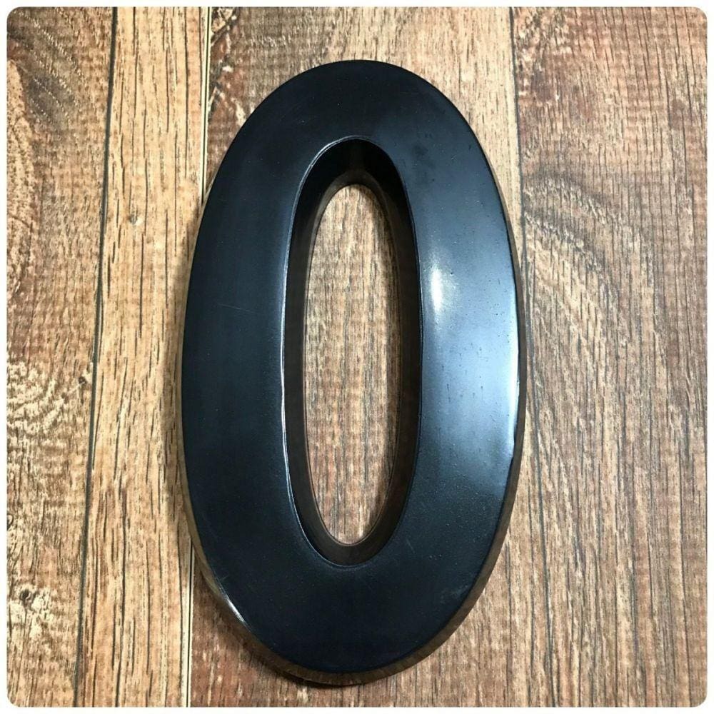 Número 0 Residencial Preto 14cm de Altura