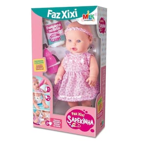 Boneca Bebezão Faz Xixi Com Fralda E Mamadeira Brinquedo