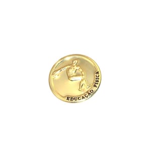 Broche Botton Esporte Educação Física Folheado Ouro 18k