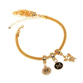 Pulseira Berloque Menina Criança Fé Folheado Ouro 18k