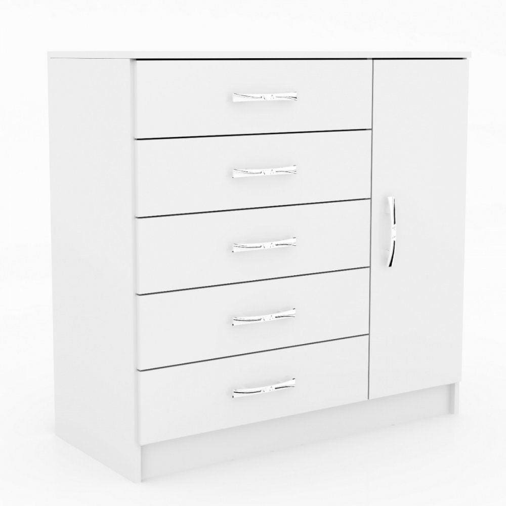 Cômoda 5 Gavetas 1 Porta Zurique Evidência Móveis