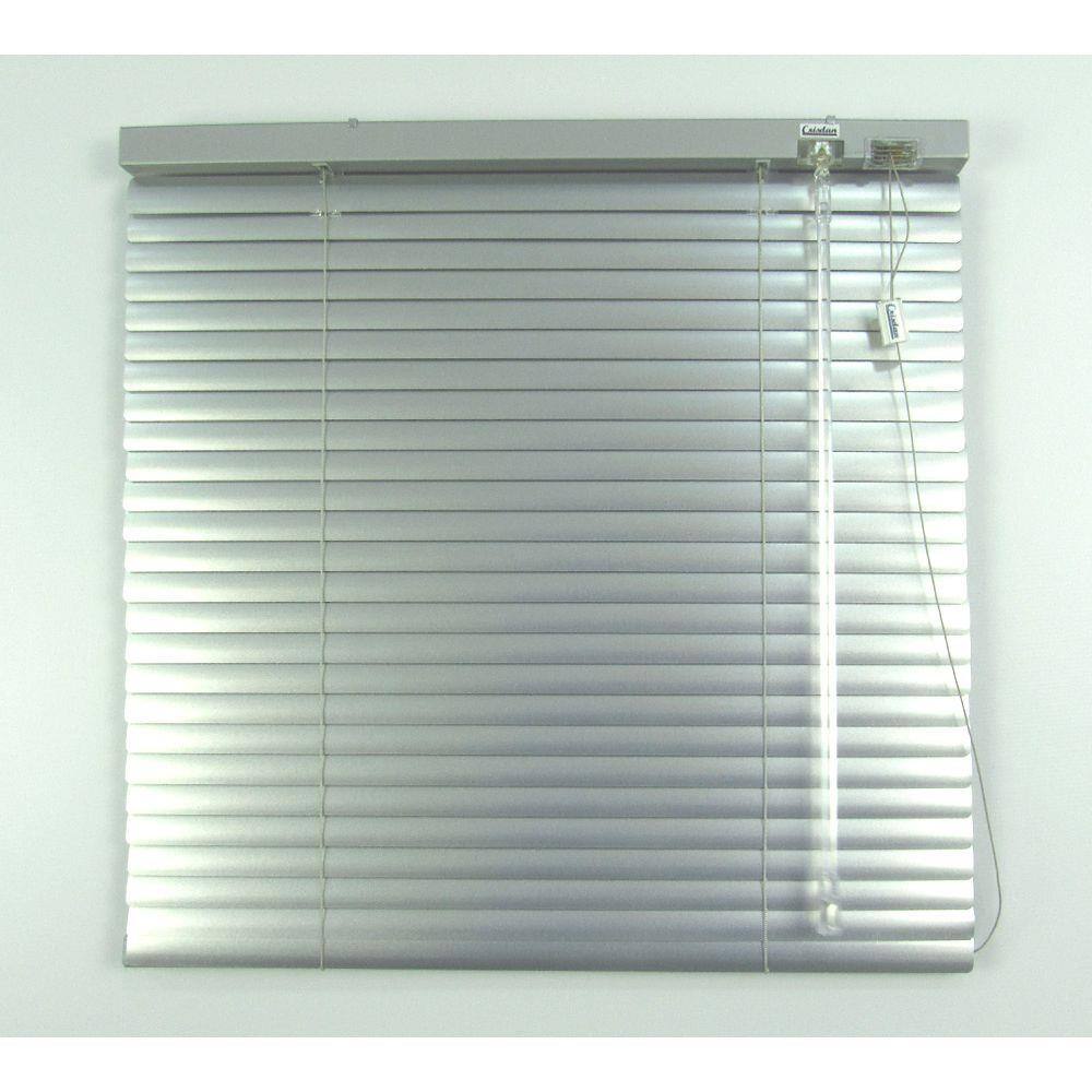 Persiana Horizontal 25Mm Alumínio Crisdan Sem Furos Aparente Largura 1,90 X 2,30 Altura Prata