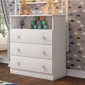 Cômoda 3 Gavetas Doçura Tcil Móveis Branco