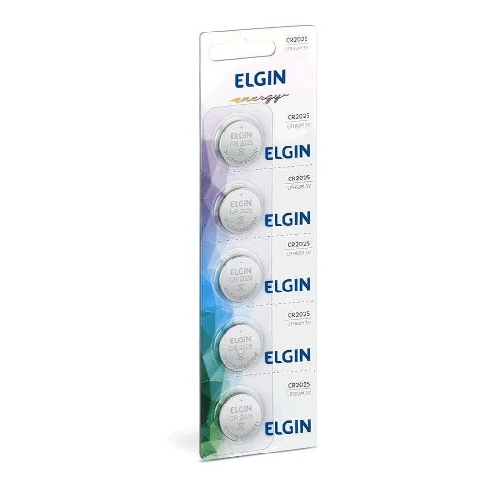 Bateria CR2025 3v Elgin Com 5 Unidades
