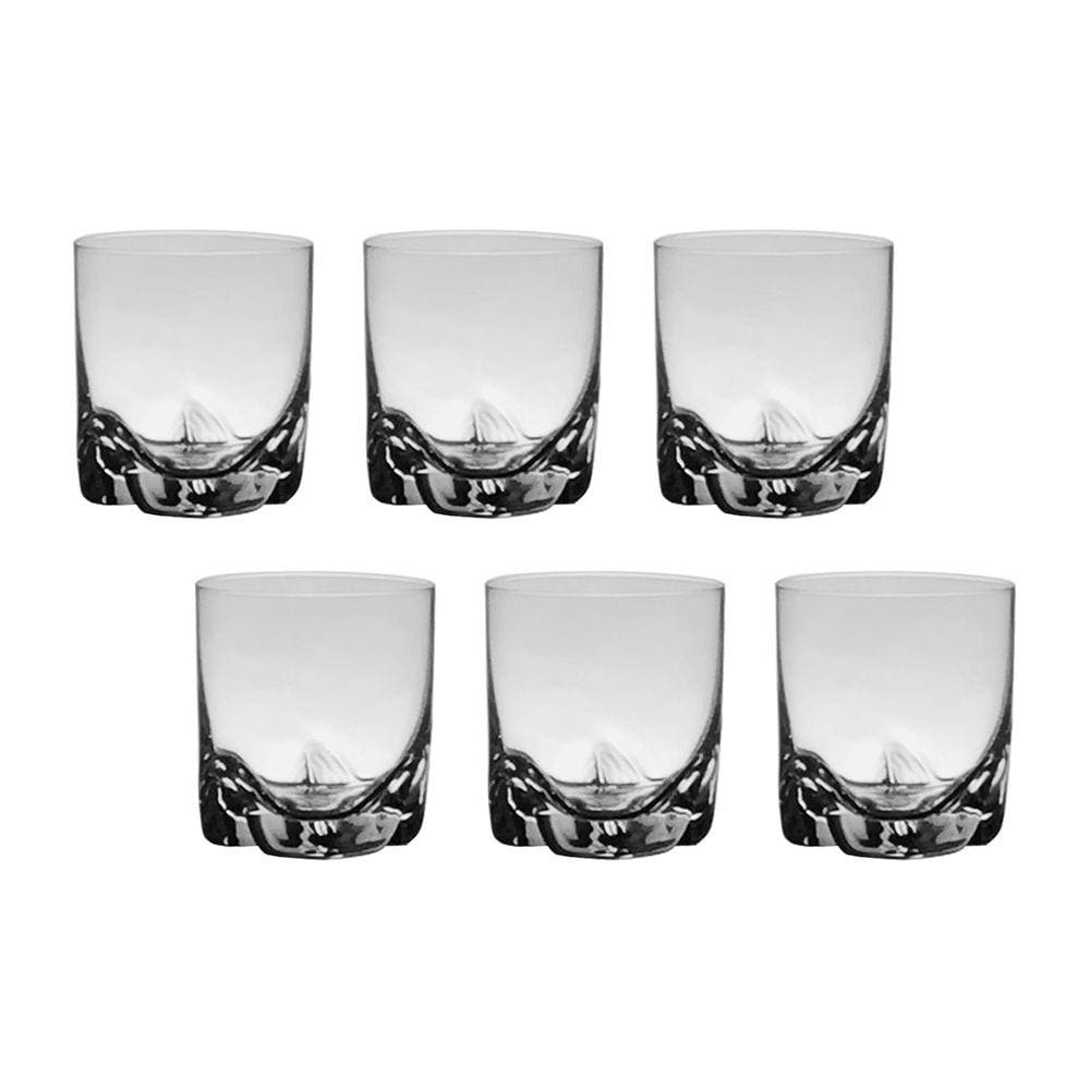 Jogo com 6 Copos De Cristal Para Whisky 280 ml Linha Trio Bohemia