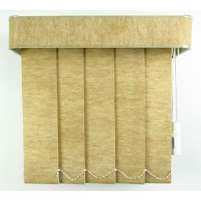 Persiana Vertical Em Tecido Com Bando Crisdan Largura 1,60 X 1,40 Altura Bege Mescla