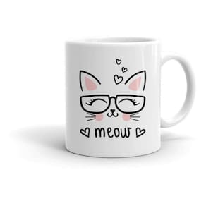 Caneca De Porcelana Gato Meow