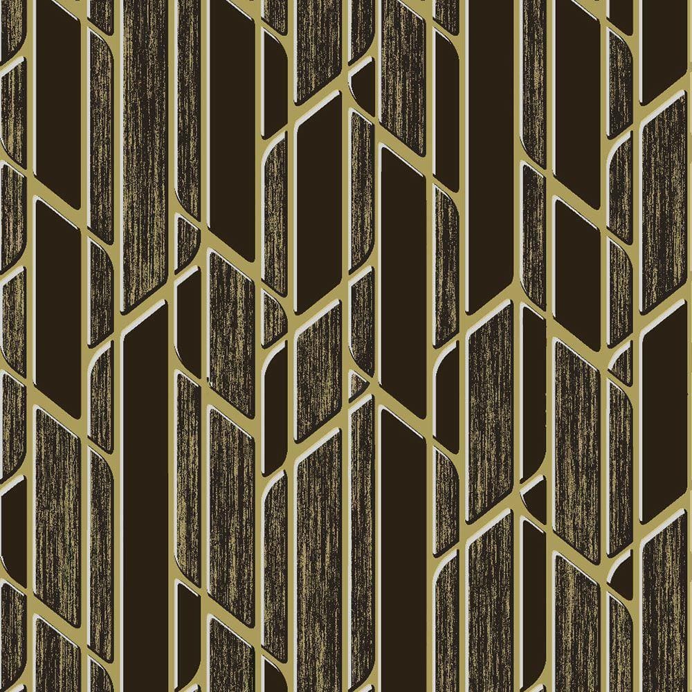 Papel de Parede Geométrico Marrom Escuro e Bege - Império Lord II - 66081