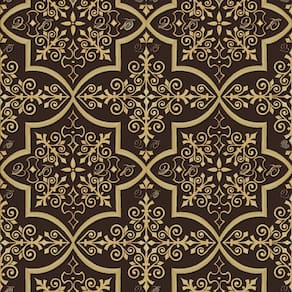 Papel de Parede Colonial Marrom Escuro e Bege - Império Lord II - 66106