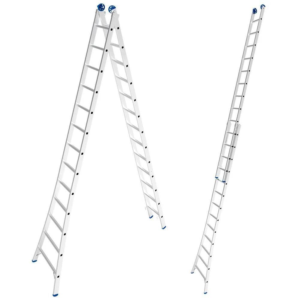 Escada de Alumínio Extensiva 2 x 13 Degraus 3,93 x 6,45 Metros MOR