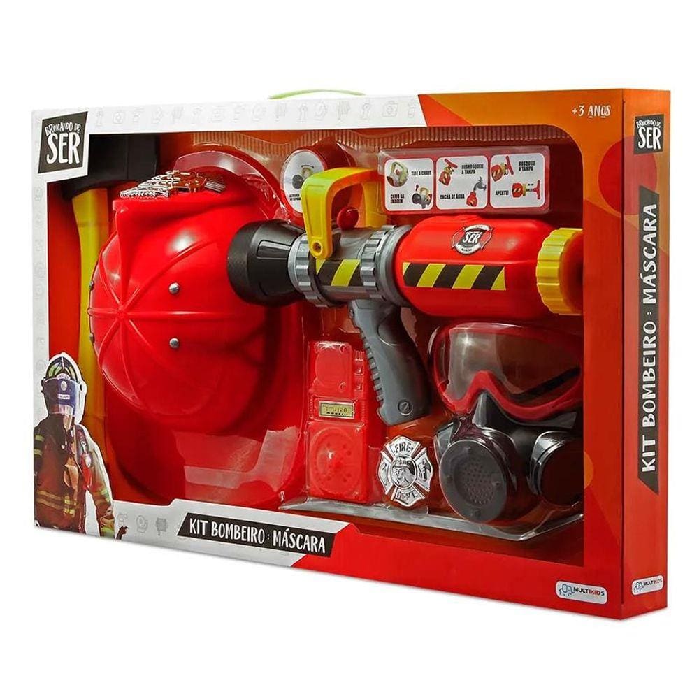 Brincando de Ser Kit Bombeiro Com Máscara de Oxigênio - Multikids