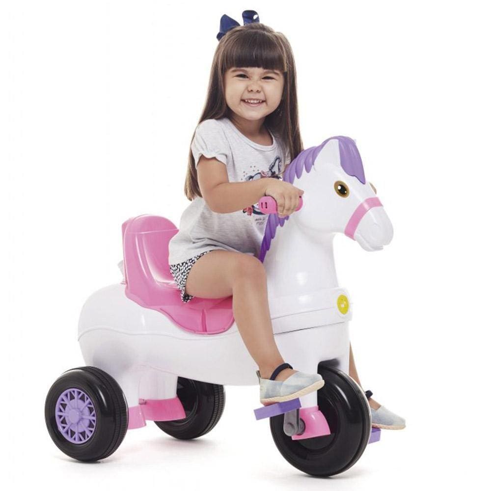 Triciclo Infantil Passeio e Pedal Cavalinho Potó - Rosa - Calesita