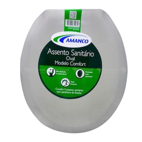 Assento Sanitário Cinza Oval Modelo Confort - Amanco