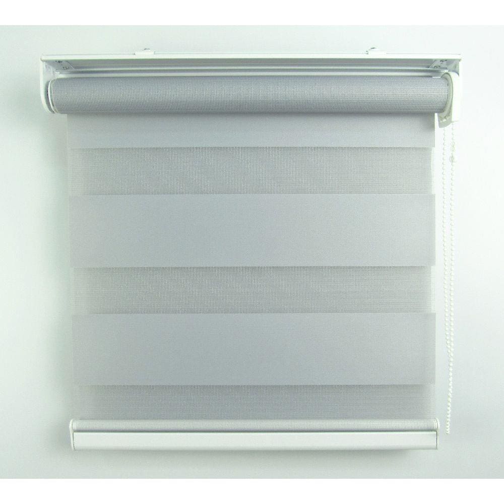 Cortina Rolô Double Vision Com Barra Niveladora Crisdan 2,00 Largura X 2,20 Altura Cinza