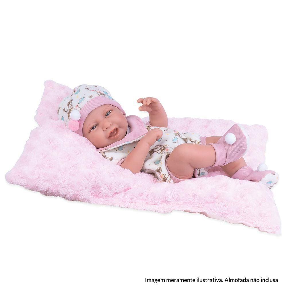 Boneca Bebê Reborn Anny Doll Baby com Macacão - Cotiplás