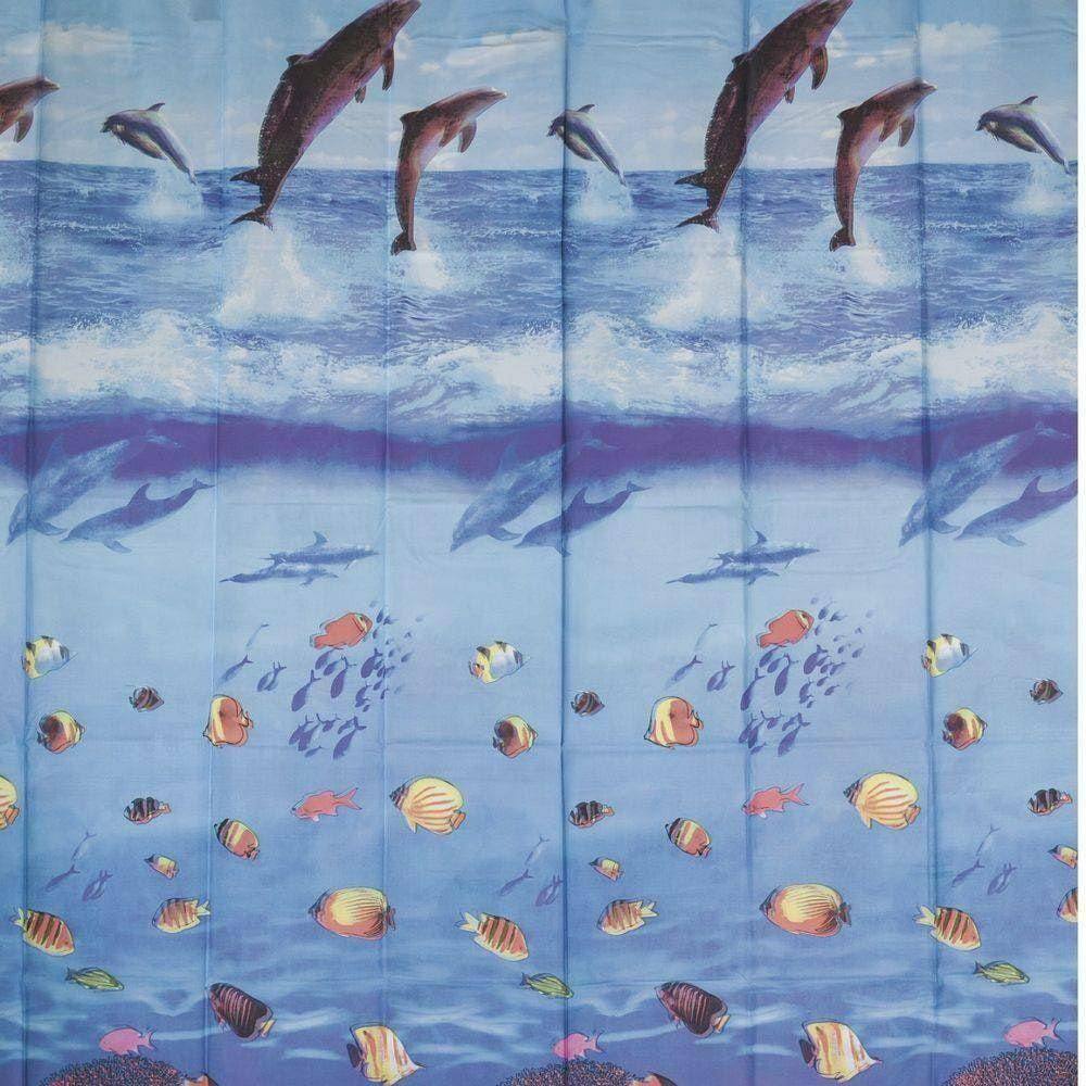 Cortina Box PVC Náuticas Color Bella Casa 198cmx180cm Azul