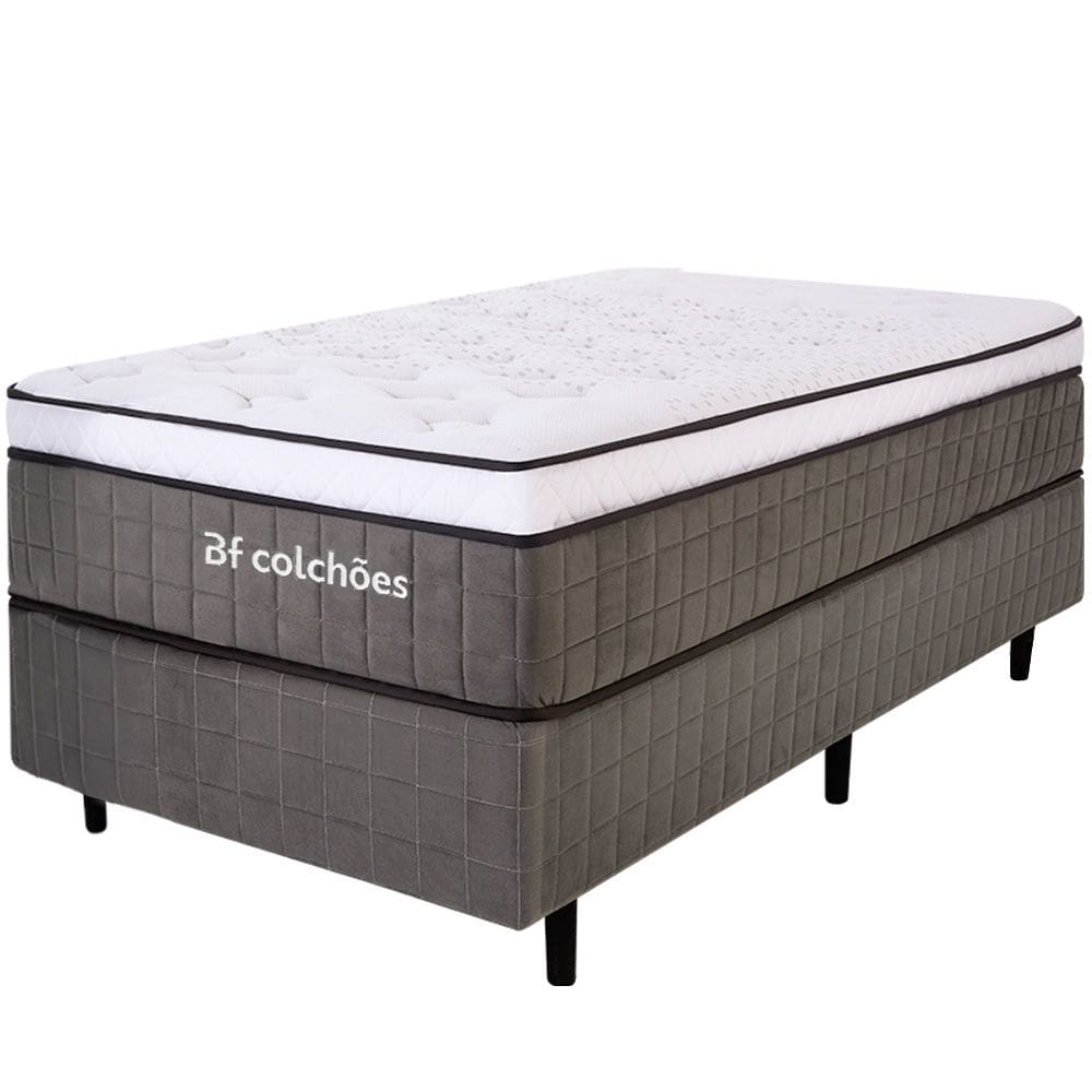 Cama Box com Colchão Solteirão Molas Ensacadas Espuma D33 e Pillow de Visco Power Sleep 97x203cm - BF Colchões
