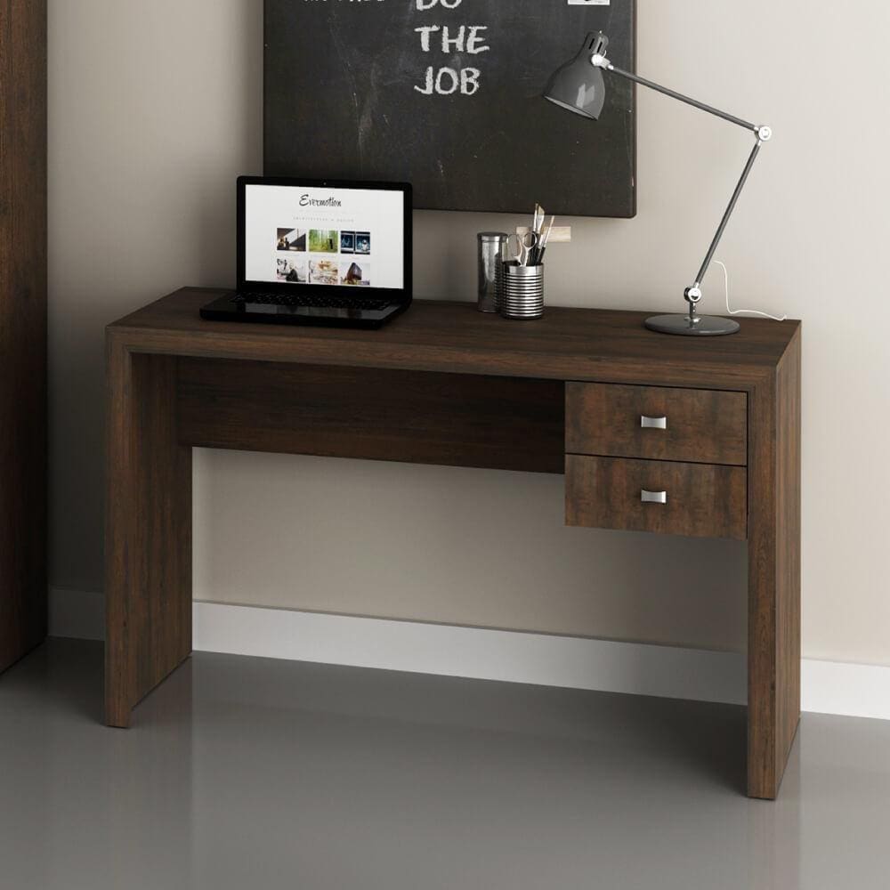 Mesa de Escritório 2 Gavetas Tecno Mobili - Rústico