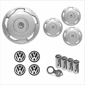 Jogo Calota Aro 13 Orbital Volkswagen + Emblema Resinado + Tampa Ventil Antifurto